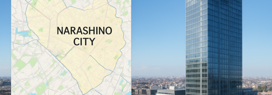 ホームページ制作 - detailed map of Narashino City