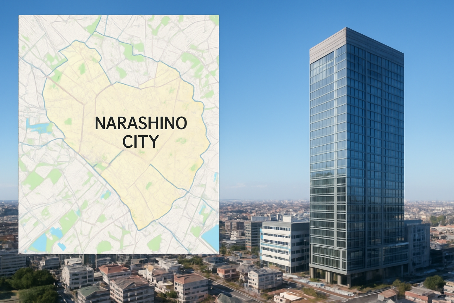 ホームページ制作 - detailed map of Narashino City