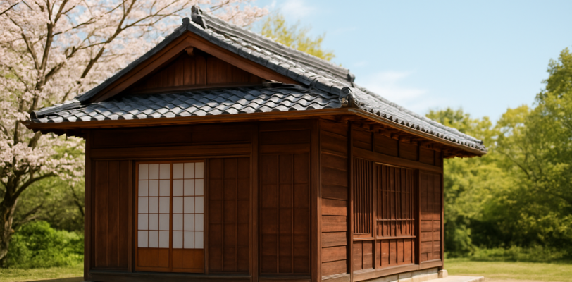 ホームページ制作 - traditional Japanese wooden building