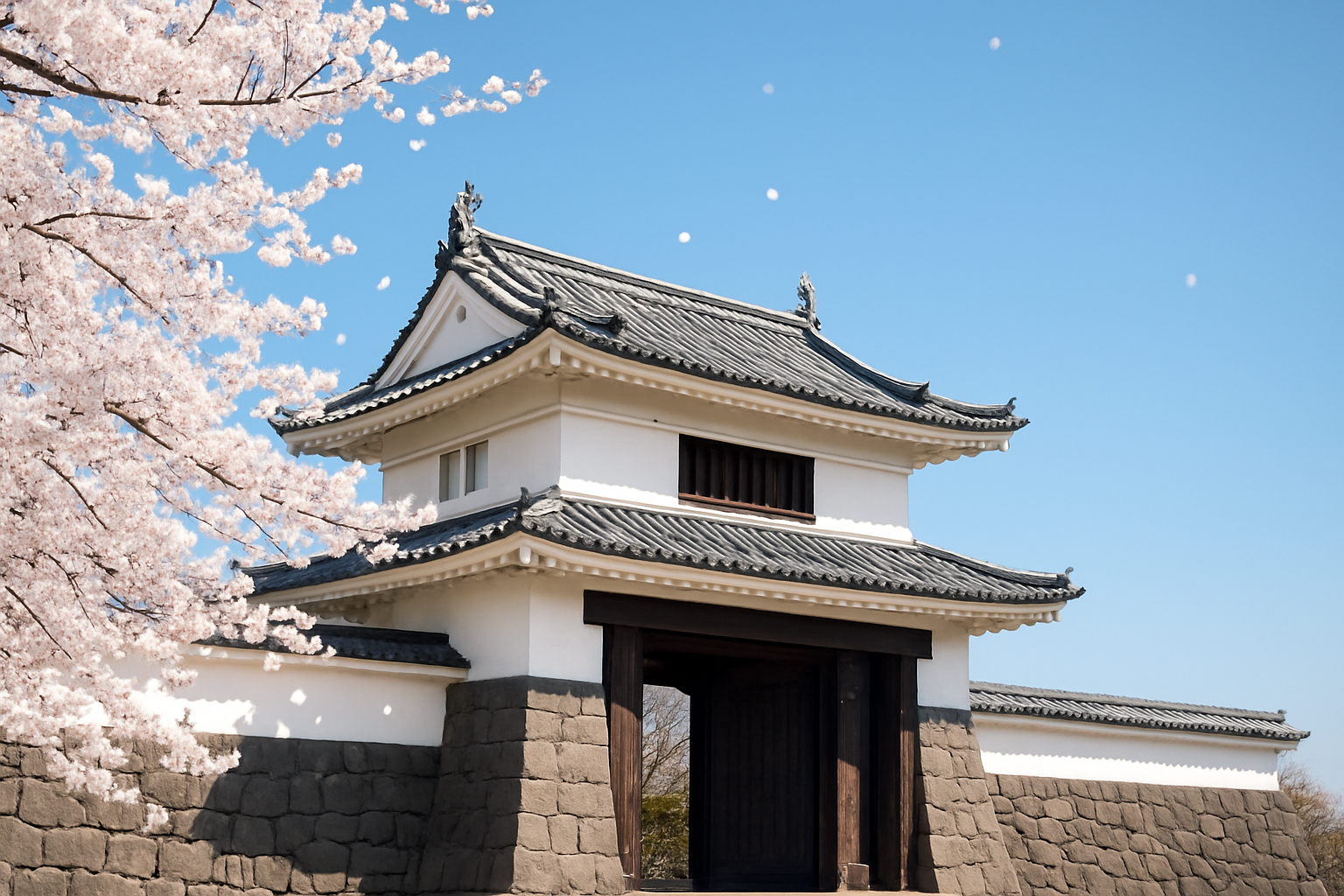ホームページ制作 - Historic Tsuchiura Castle gate