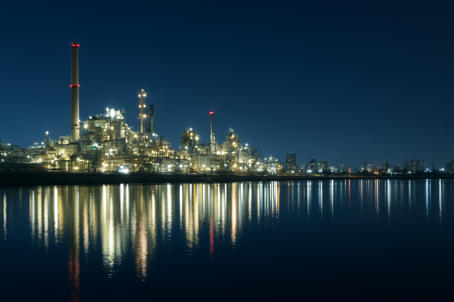ホームページ制作 - Kawasaki city factory night view