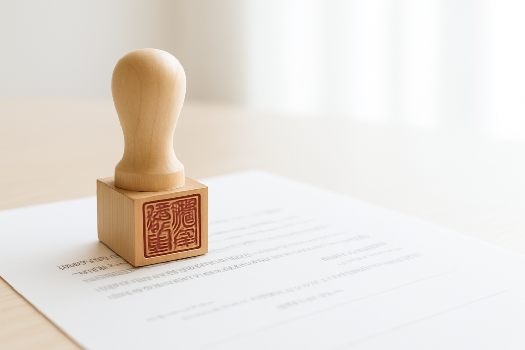 ホームページ制作 - traditional Japanese wooden stamp