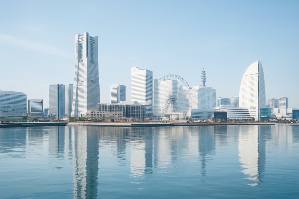 ホームページ制作 - Yokohama waterfront skyline