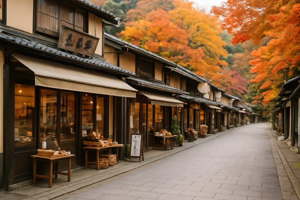 ホームページ制作 - traditional Japanese shopping street
